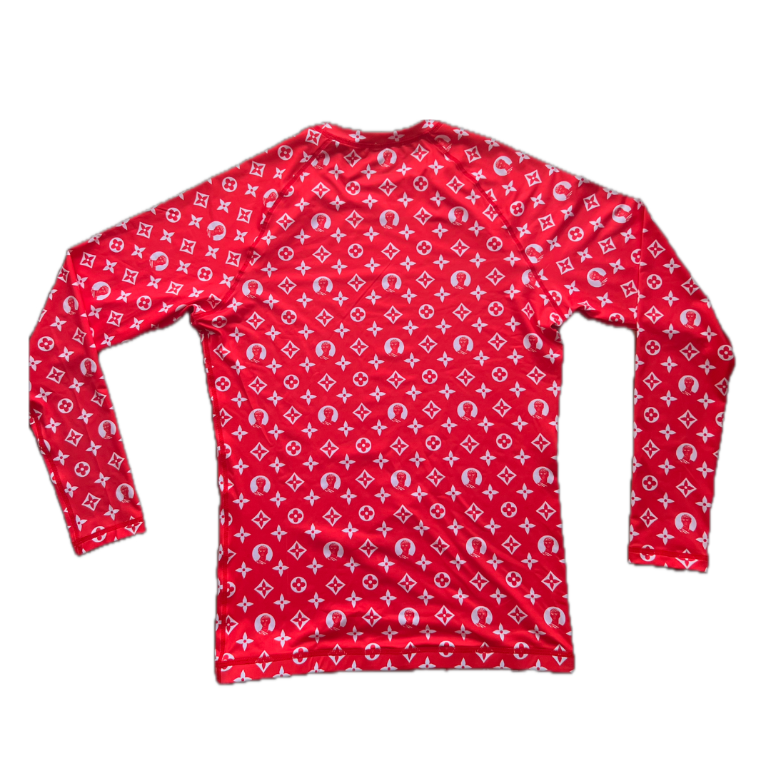 Creonte Monogram Red Rashguard Long Sleeve